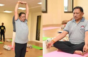सीएम साय ने मंत्रिमंडल के सदस्यों के साथ विभिन्न आसनों का किया अभ्यास