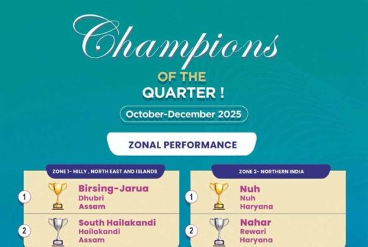 सेंट्रल इंडिया ज़ोन में उत्कृष्ट प्रदर्शन, अक्टूबर–दिसंबर 2025 तिमाही में हासिल की बड़ी उपलब्धि