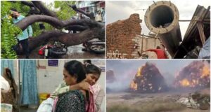 मौसम का तांडव: शिवपुरी में आंधी से बाउंड्री गिरी, पांच लोग दबे, छत से नीचे गिरीं महिला और युवती