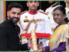राष्ट्रपति भवन में सम्मानित हुए रोहित शर्मा, पद्मश्री से नवाजे गए टीम इंडिया के स्टार