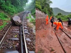 बस्तर में बारिश का असर, रेल लाइन पर भूस्खलन के डर से धीमी रफ्तार से दौड़ेंगी ट्रेनें