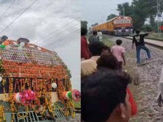 कैलारस स्टेशन पर मेमू ट्रेन के उद्घाटन में हंगामा, पूड़ी-सब्जी लेने के लिए मची अफरा-तफरी